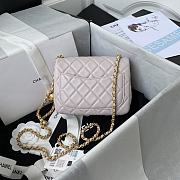 	 Kitlife Chanel 22C Pearl Crush Mini Square Cream Lambskin - 17cm - 3