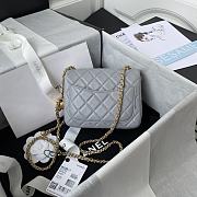 	 Kitlife Chanel 22C Pearl Crush Mini Square Grey Lambskin - 17cm - 3