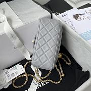 	 Kitlife Chanel 22C Pearl Crush Mini Square Grey Lambskin - 17cm - 4