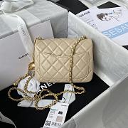 	 Kitlife Chanel 22C Pearl Crush Mini Square Light Beige Lambskin - 17cm - 3