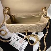 	 Kitlife Chanel 22C Pearl Crush Mini Square Light Beige Lambskin - 17cm - 2