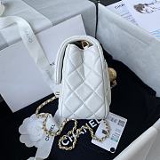 	 Kitlife Chanel 22C Pearl Crush Mini Square White Lambskin - 17cm - 5