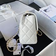 Kitlife Chanel Mini Square Flap Bag Gold Chain White - 17X14.5X7.5cm - 5