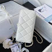 Kitlife Chanel Mini Square Flap Bag Gold Chain White - 17X14.5X7.5cm - 4