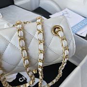 Kitlife Chanel Mini Square Flap Bag Gold Chain White - 17X14.5X7.5cm - 3