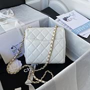 Kitlife Chanel Mini Square Flap Bag Gold Chain White - 17X14.5X7.5cm - 2
