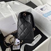 	 Kitlife Chanel Mini Square Flap Bag Gold Chain Black - 17X14.5X7.5cm - 4