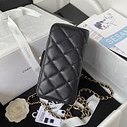 	 Kitlife Chanel Mini Square Flap Bag Gold Chain Black - 17X14.5X7.5cm - 3