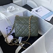 	 Kitlife Chanel Mini Square Flap Bag Gold Chain Green - 17X14.5X7.5cm - 4