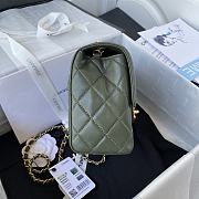 	 Kitlife Chanel Mini Square Flap Bag Gold Chain Green - 17X14.5X7.5cm - 2