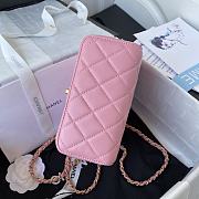 	 Kitlife Chanel Mini Square Flap Bag Gold Chain Pink - 17X14.5X7.5cm - 6