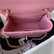 	 Kitlife Chanel Mini Square Flap Bag Gold Chain Pink - 17X14.5X7.5cm - 4