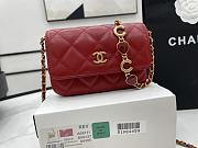 Kitlife Chanel WOC with gold hear chain red  - 1