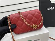 Kitlife Chanel WOC with gold hear chain red  - 3