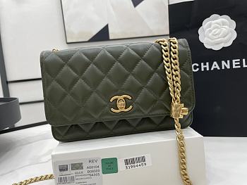 	 Kitlife Chanel WOC Lambskin Leather With Gold Chain Black - 12.3*19.2*3.5cm