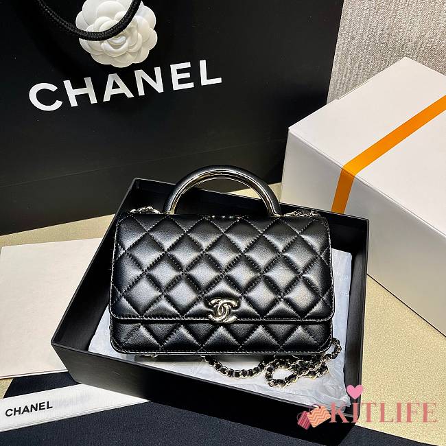 Kitlife Chanel WOC Top Handle Gold Chain Black - 12*18*3.5cm - 1