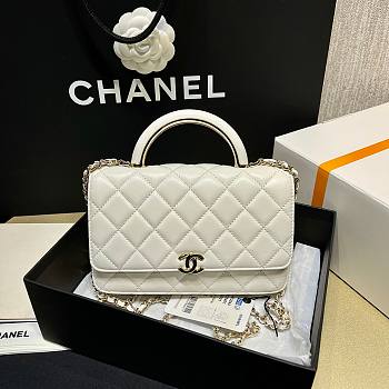 	 Kitlife Chanel WOC Top Handle Gold Chain White - 12*18*3.5cm