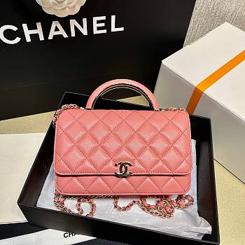 	 Kitlife Chanel WOC Top Handle Gold Chain Coral Pink - 12*18*3.5cm