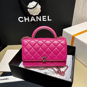 	 Kitlife Chanel WOC Top Handle Gold Chain Pink - 12*18*3.5cm