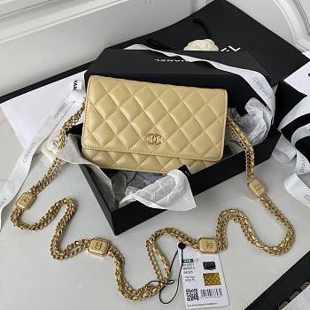 Kitlife Chanel WOC With Charm Gold Chain Yellow - 19cm