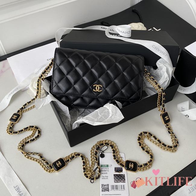 	 Kitlife Chanel WOC With Charm Gold Chain Black - 19cm - 1