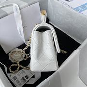 	 Kitlife Chanel 22B Top Handle White Mini Flap - 20x12x6cm - 2