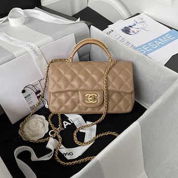 	 Kitlife Chanel 22B Top Handle Beige Mini Flap - 20x12x6cm