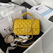 	 Kitlife Chanel 22B Top Handle Yellow Mini Flap - 20x12x6cm - 1