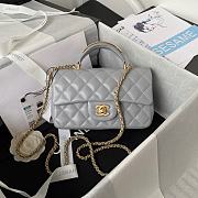	 Kitlife Chanel 22B Top Handle Grey Mini Flap - 20x12x6cm - 1