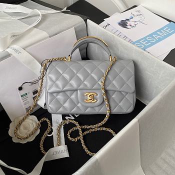 	 Kitlife Chanel 22B Top Handle Grey Mini Flap - 20x12x6cm