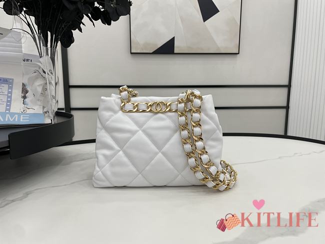 Kitlife Chanel Bucket Bag With Gold Chain White Smooth Leather - 24*29*10cm - 1