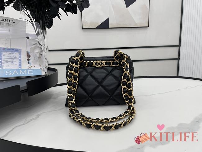 	 Kitlife Chanel Bucket Bag With Gold Chain Black Smooth Leather - 24*29*10cm - 1