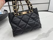 	 Kitlife Chanel Bucket Bag With Gold Chain Black Smooth Leather - 24*29*10cm - 5