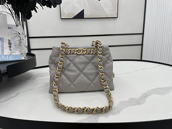 	 Kitlife Chanel Bucket Bag With Gold Chain Grey Smooth Leather - 24*29*10cm