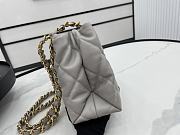 	 Kitlife Chanel Bucket Bag With Gold Chain Grey Smooth Leather - 24*29*10cm - 5