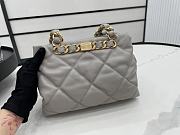 	 Kitlife Chanel Bucket Bag With Gold Chain Grey Smooth Leather - 24*29*10cm - 2