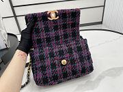 Kitlife Chanel 19 Flap Bag Wool Tweed, Calfskin & Gold-Tone Metal Black, Purple, Green & Red - 26cm - 3