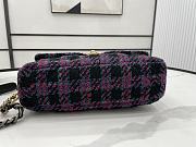 	 Kitlife Chanel 19 Flap Bag Wool Tweed, Calfskin & Gold-Tone Metal Black, Purple, Green & Red - 30cm - 6