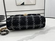 	 Kitlife Chanel 19 Flap Bag Wool Tweed, Calfskin & Gold-Tone Metal Black&Grey - 30cm - 5