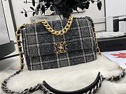 	 Kitlife Chanel 19 Flap Bag Wool Tweed, Calfskin & Gold-Tone Dark Blue&Beige  - 26cm - 1