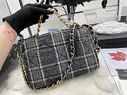 	 Kitlife Chanel 19 Flap Bag Wool Tweed, Calfskin & Gold-Tone Dark Blue&Beige  - 26cm - 3