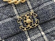 	 Kitlife Chanel 19 Flap Bag Wool Tweed, Calfskin & Gold-Tone Dark Blue&Beige  - 26cm - 6