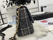 	 Kitlife Chanel 19 Flap Bag Wool Tweed, Calfskin & Gold-Tone Dark Blue&Beige - 30cm - 6
