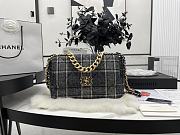 	 Kitlife Chanel 19 Flap Bag Wool Tweed, Calfskin & Gold-Tone Dark Blue&Beige - 30cm - 5