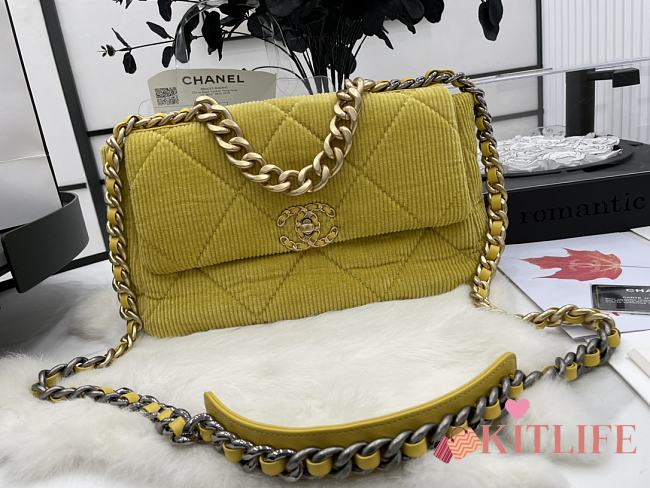 	 Kitlife Chanel 19 Large Mustard Color - 30cm - 1