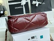 Kitlife Chanel 19 Medium Flap Bag Burgundy Shiny Crumpled Calfskin, Gold Tone - 26cm - 6