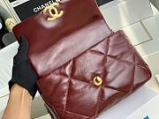 Kitlife Chanel 19 Medium Flap Bag Burgundy Shiny Crumpled Calfskin, Gold Tone - 26cm - 3