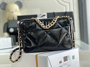 	 Kitlife Chanel 19 Medium Flap Bag Black Shiny Crumpled Calfskin, Gold Tone - 26cm - 6