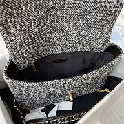 Kitlife Chanel 19 Flap Bag Black / Grey Wool Tweed - 30cm - 2