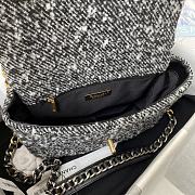 	 Kitlife Chanel 19 Flap Bag Black / Grey Wool Tweed - 26cm - 2